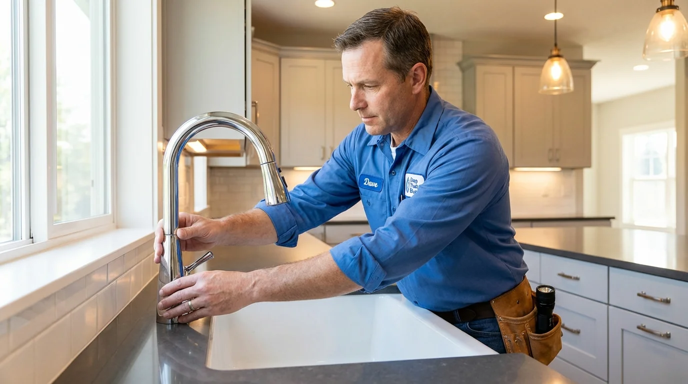 Kitchen faucet installation by Johns Plumbing LLC in Gower